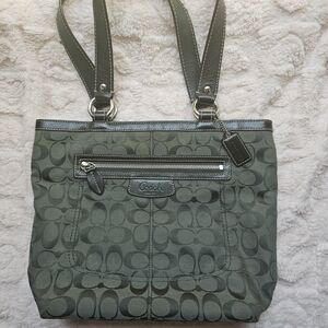 Coach Olive Green Signature Shoulder Bag